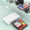 3-in-1 Lightning to CF/SD/Micro SD Card Reader for iPhone iPad,3-Slot Apple Compact Flash Memory Card Reader Adapter,Trail Game Digital Camera Viewer for iPhone 14/13/13 Pro/12/12 ProMFI Certified view 1