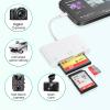 3-in-1 Lightning to CF/SD/Micro SD Card Reader for iPhone iPad,3-Slot Apple Compact Flash Memory Card Reader Adapter,Trail Game Digital Camera Viewer for iPhone 14/13/13 Pro/12/12 ProMFI Certified view 3