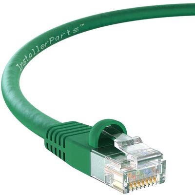 InstallerParts CAT6 Cable UTP Booted [Green] - [5 FT] - [5 Pack] - Professional Series - 10Gbps, Cat6 Patch Cable, Cat 6 Patch Cable, Cat6 Ethernet Cable, Network Cable, Internet Cable