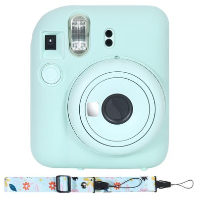 Aenllosi Silicon Protective Cover Suitable for Fujifilm Instax Mini 12 Camera with Shoulder Strap(Mint Green,Case Only)