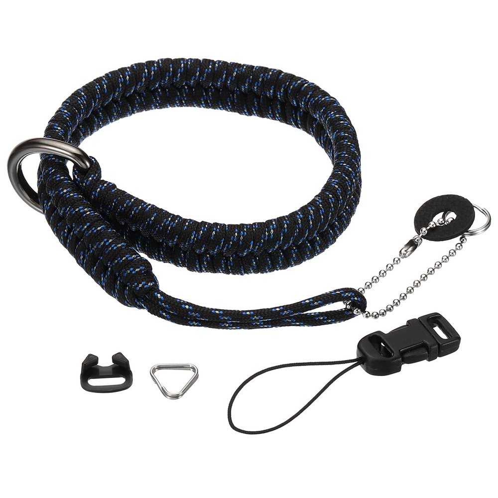 PATIKIL Camera Wrist Strap Set, Polyester Quick Release Paracord Braided Wristlet Lanyards with Accessories for DSLR Camcorder Mirrorless, Blue Black