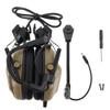 Outdoor Waterproof Folding Tactics Microphone Earphone Headset Noise Cancelling Over Ear Headphones with Mic for CS Combats Games(Mud Color) view 1