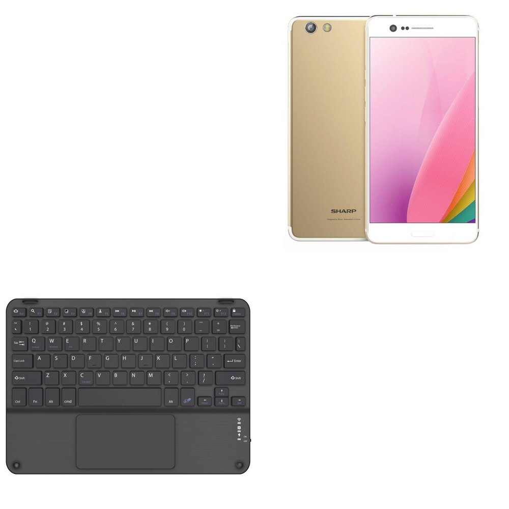 BoxWave Keyboard Compatible with Sharp Z3 - SlimKeys Bluetooth Keyboard with Trackpad, Portable Slim TouchPad - Jet Black