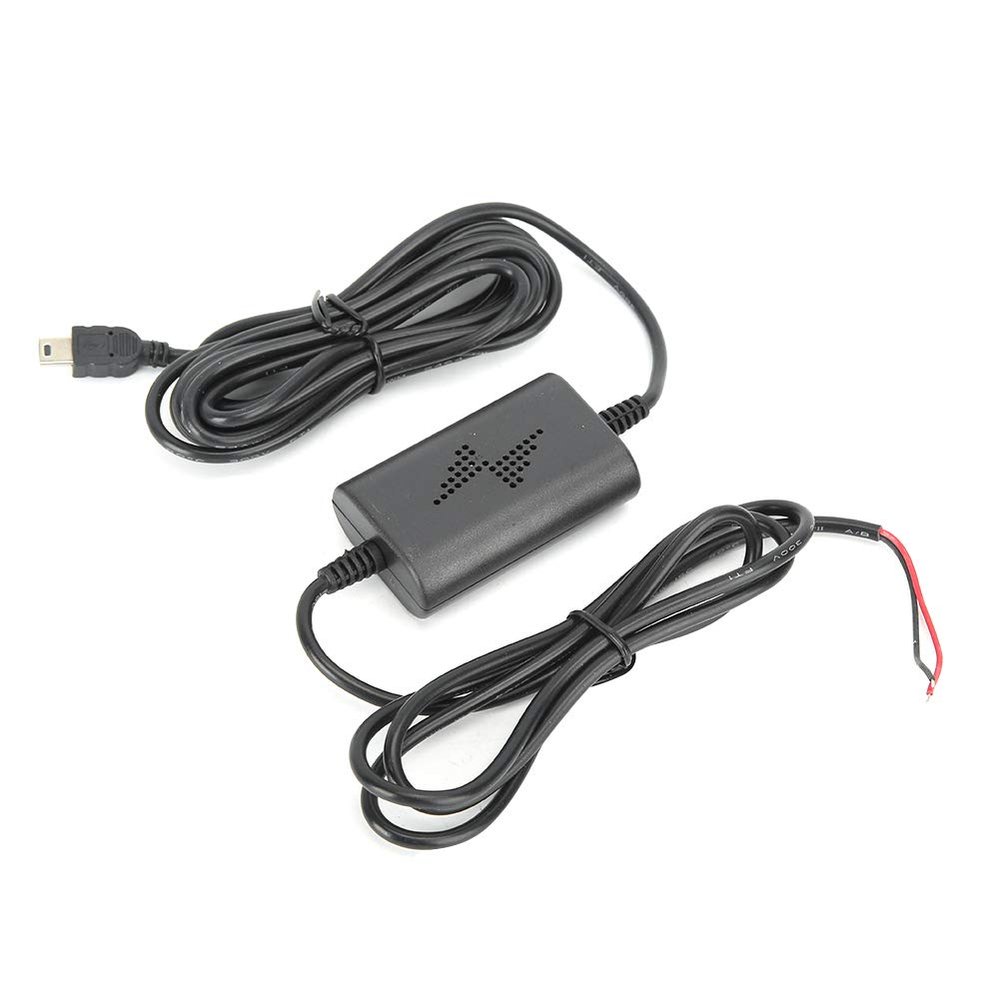 Acouto Dash Cam Hardwire Kit 12v 24V to 5V 2.5A Straight Mini USB Step Down Line for Parking Monitoring Vehicle Backup Cameras car s Electricity Power The Camera Permanently