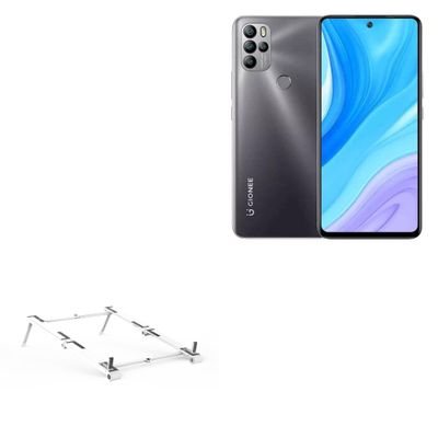 BoxWave Stand and Mount Compatible with Gionee M15 - Pocket Aluminum Stand 3-in-1, Portable Multi Angle Viewing Riser - Metallic Silver