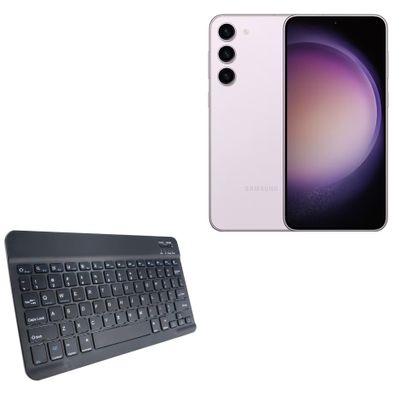 BoxWave Keyboard Compatible with Samsung Galaxy S23 - SlimKeys Bluetooth Keyboard, Portable Thin with Chiclet-Style Keys - Jet Black