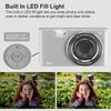 eDealz 44MP Digital Compact Camera with 32GB SD Card, 16X Zoom, 2.4 Inch Screen, Vlogging Camera for Teens & Seniors (Silver) view 4