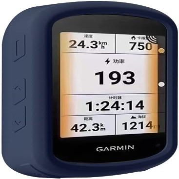 TUFF LUV Full Silicone Case and Tempered Glass Screen Protector [Compatible with Garmin 540/840 Edge]  Ultimate Protection for Your GPS Device (Navy)