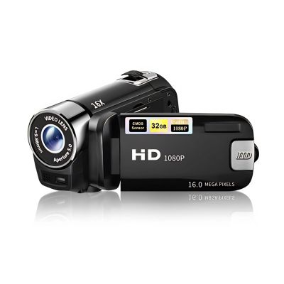 Video Camera Camcorder, 1080P 16MP DV Camera Vlogging Recorder, 2.7in TFT 270 Degree Rotatable 16X Zoom Digital Camera for Teens Students Boys Girls Gift (Black)
