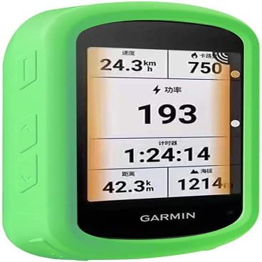 TUFF LUV Full Silicone Case and Tempered Glass Screen Protector [Compatible with Garmin 540/840 Edge]  Ultimate Protection for Your GPS Device (Green)