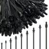 260Pcs Push Mount Cable Zip Tie,Nylon Self Locking Cable Strap,9 Most Popular Sizes,Heavy Duty Nylon Push Mount Self Locking UV Resistant Assortment For Indoor,Construction,Electronic and Auto view 1