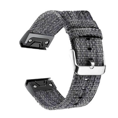 MGTCAR For Garmin Fenix 6 6X Pro 5 5X Plus Forerunner 945 935 Approach S60 S62 Easy fit Woven Nylon Watchband Quick Release Wrist Strap (Color : Preto, Size : 26mm Fenix 6X 6XPro)