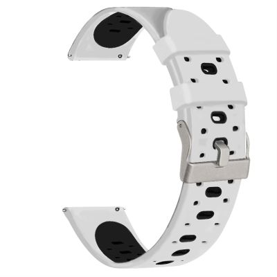 XNWKF 20mm Colorful Watchband strap for Garmin Forerunner 245 245M 645 Music vivoactive 3 Sport silicone Smart watchband Bracelet (Color : White Black, Size : For Forerunner 645)