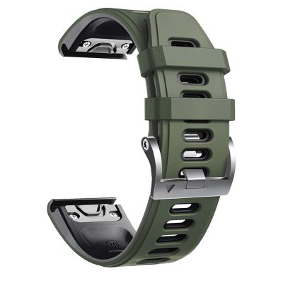 BCMCBV 26mm 22mm Silicone Quick Release Wrist Band For Garmin Fenix 7 7X 6X 6X Pro 5X 3 3HR Easyfit Watchband for Garmin Fenix 6 6 Pro Watch (Color : Army Black, Size : Fenix 7X)