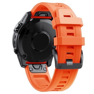 IENYU Silicone Quick Release Watchband Strap For Garmin Instinct 2 Fenix 7 7X 6 6X Pro 5X Smartwatch 26 22 20MM Easyfit Wrist Band (Color : Orange, Size : 22mm Fenix 7-EPIX)