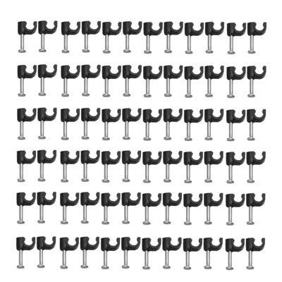 Hemobllo 100 Pcs 4 Mm Black Cable Clips Plastic Wire Clips for Telephone Lines Power Cords Wire Cord Organizer Wall Clamp for Home Office School 0.51 X 0.35 X 0.15 in