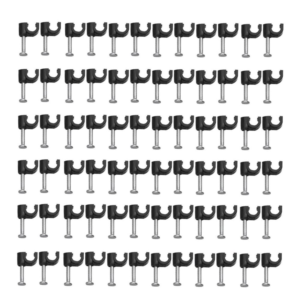 Hemobllo 100 Pcs 4 Mm Black Cable Clips Plastic Wire Clips for Telephone Lines Power Cords Wire Cord Organizer Wall Clamp for Home Office School 0.51 X 0.35 X 0.15 in
