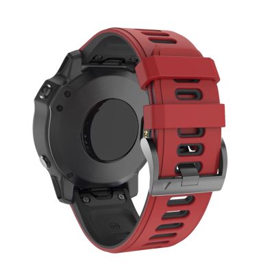 ANZOAT Quick Release Watchband Strap For Garmin Fenix 7 7X 6X Pro Watch Easyfit Wrist Band For Fenix 6 Pro For Garmin Fenix 5X 5 Watch (Color : RED Black, Size : 22mm Fenix 6 Pro)