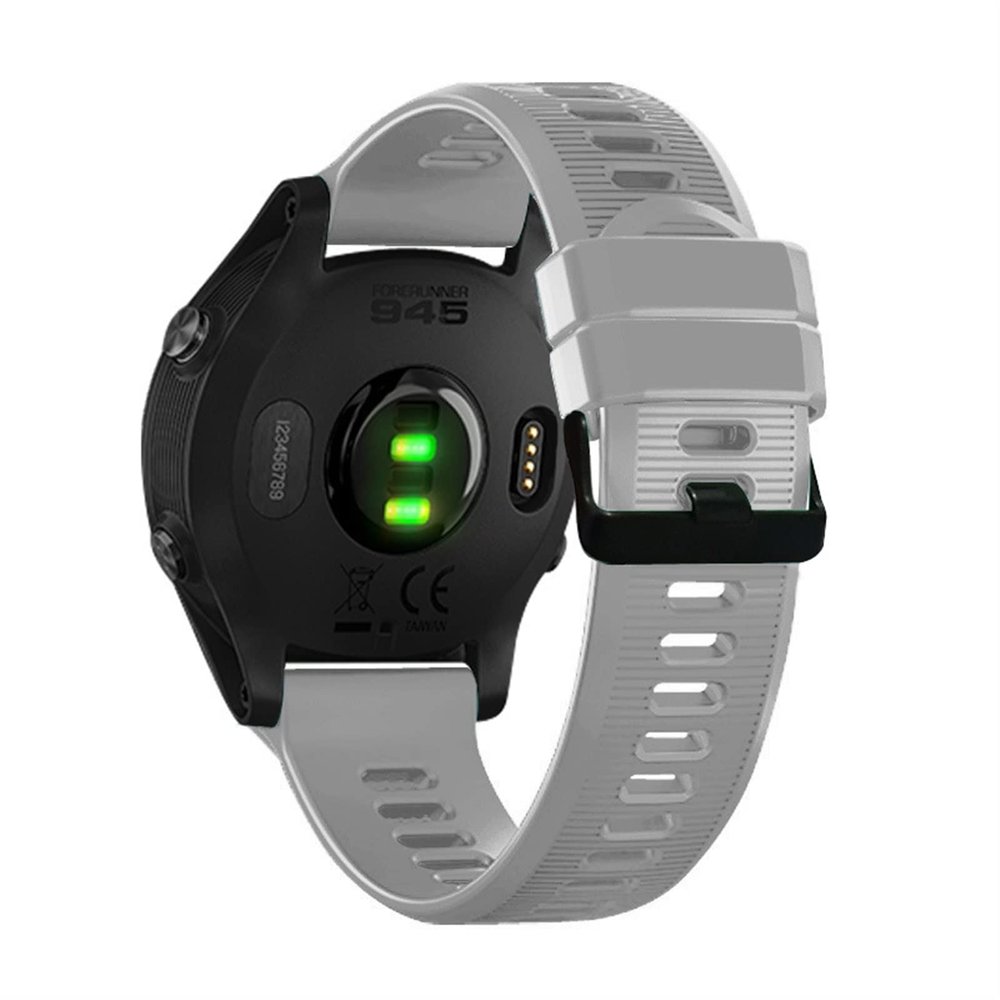 BCMCBV 22mm Silicone Watchband For Garmin Forerunner 945 935 Watch Easy Fit Wrist Band Strap (Color : Grey)