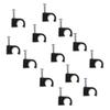 Hemobllo Cable Clips - 100 Pcs 6mm Cable Wire Clips with Steel Nails Cord Clips Cable Staples Cable Wall Clips Plastic Wire Clips for Network Cable, Printer Cable (Black) view 2
