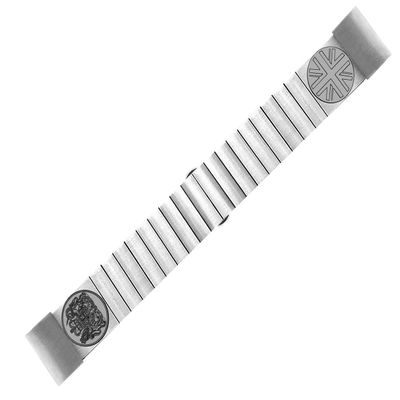 NICKSTON UK Symbols Engraved Band Compatible with Garmin Fenix 7X Solar Sapphire 6X Pro 5X Plus Fenix 3 Descent Mk1 Mk2 Mk2i Silver Stainless Steel Strap S-UKS-A26 (9" (228mm) Wrist Size)