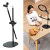 Overhead Phone Mount, Video Recording Multiangle Adjustable Telescopic Soft Cushion Arm Cellphone Holder Tabletop Live Stream Clamp Stand view 3