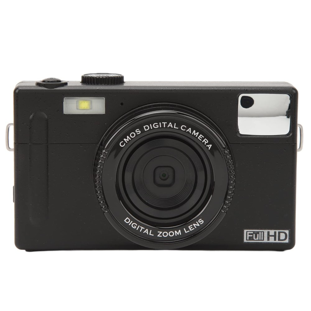 4K Digital Camera, 4X Zoom 56 Megapixel Vlogging Camera, 3.0 Inch Screen Compact Camera, Prevent Shake, with Fill Light, Suitable for Children Adult Beginners (Black)