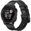 Leather Watch Band for Garmin Instinct/Instinct 2 Solar / Instinct3 45mm, Soft Genuine Leather with Silicone Sweatproof Wrist Strap for Garmin Instinct Tactical/Tide/Esports/Instinct Solar-Max Wrist 8.1" view 1