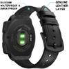 Leather Watch Band for Garmin Instinct/Instinct 2 Solar / Instinct3 45mm, Soft Genuine Leather with Silicone Sweatproof Wrist Strap for Garmin Instinct Tactical/Tide/Esports/Instinct Solar-Max Wrist 8.1" view 3