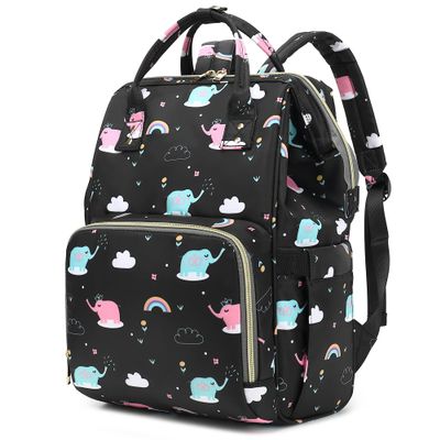Yusudan Elephant Laptop Backpack for Women Men, 15.6 inch College School Backpack Bookbag for Work/School/Travel/Business (Black)
