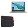 BoxWave Case Compatible with ASUS Zenbook S 13 OLED (UX5304) - SoftSuit with Pocket, Soft Pouch Neoprene Cover Sleeve Zipper Pocket - Jet Black with Red Trim view 1