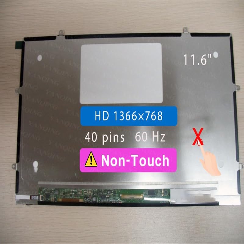 11.6" Screen Replacement for HP Pavilion 11-H110NR 11-H110SE 11-H110TU LCD Display Panel 40 pins 60 Hz (HD 1366 * 768 Non-Touch)