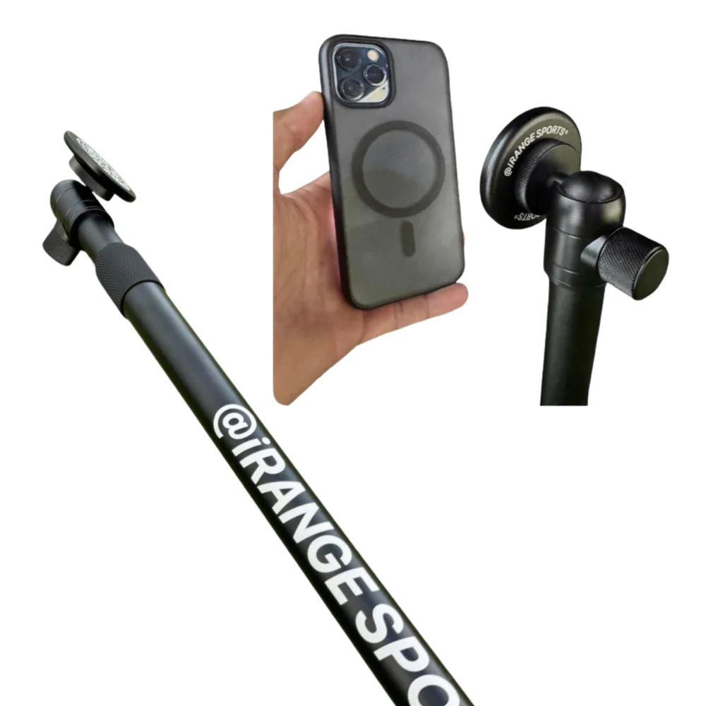 @iRangeSports Stick EXT w/MagSafe Compatible Puck - Golf Monopod, Strong Magnetic, Lightweight, Portable Phone & Tablet Stand - Film Steady Video for Golf, Vlogs, Sports, Home, Digital Creators
