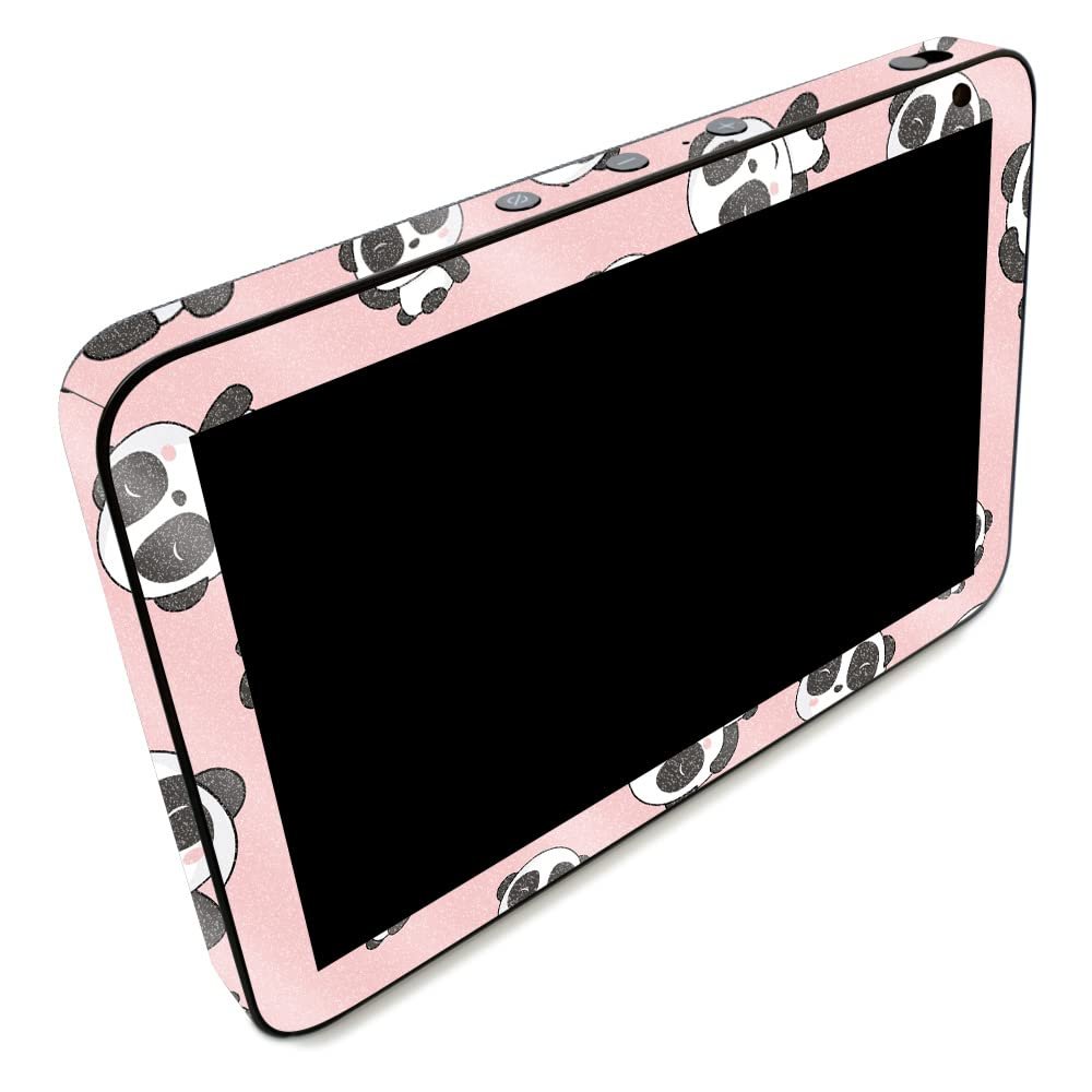 MightySkins Glossy Glitter Skin Compatible with Amazon Echo Show 8 (Gen 2) - Panda Hello | Protective, Durable High-Gloss Glitter Finish | Easy to Apply | Made in The USA