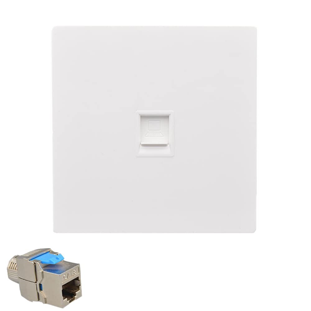 1 Port CAT.7 LAN Faceplate CAT.8 Network Socket Ethernet Cable Socket Net Plug Shield Socket CAT7 RJ45 86 Type Wall Panel (CAT8)
