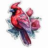 Yoonek Graphics Indiana Northern Cardinal Bird Peony Flower Vinyl Decal Sticker for Car, Laptop, Tumbler, More. #008520-4" view 1