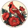 Yoonek Graphics Indiana Northern Cardinal Bird Peony Flower Vinyl Decal Sticker for Car, Laptop, Tumbler, More. #008492-4" view 1