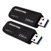 GIGASTONE 256GB Flash Drive (2 Pack) Z30 USB 3.2 Gen 1, 100MB/s Ultra Fast, Keychain Loop, Carbon Fiber Style, Push-Pull Design, Data Storage, Backup for PC/Mac/TV/Car, USB 2.0/3.0/3.1 Compatible view 1