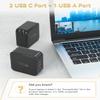 100W USB C Fast Charger, 3-Port GaN Wall Charger PD USB C and QC USB A Charger Adapter Super Fast Type C Charging for MacBook, iPad, iPhone 15 15 Pro, Galaxy S23 Ultra, Steam Deck, Dell XPS, Google view 4