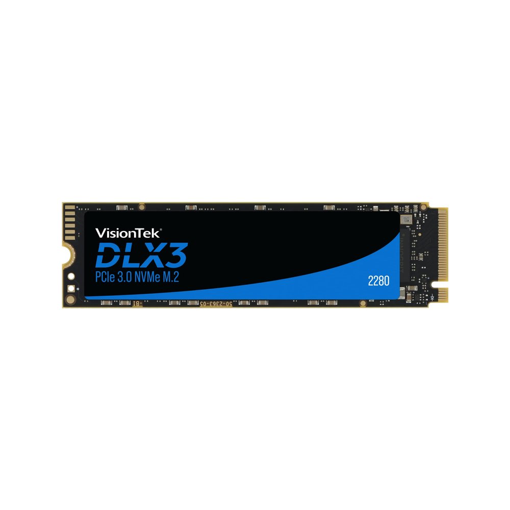 VisionTek 2280 DLX3 M.2 SSD - 512GB - PCIe Gen 3.0 x4 NVMe - 3300MB/s Read, 2900MB/s Write  Laptops, Gaming PCs, Compatible Consoles