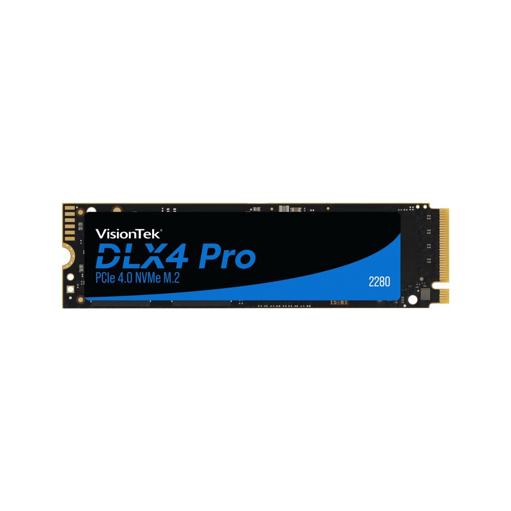 VisionTek 2280 M.2 DLX4 Pro SSD - 4TB - PCIe Gen 4.0 x4 NVMe - 5200MB/s Read, 4775MB/s Write  Laptops, Gaming PCs, Compatible Consoles
