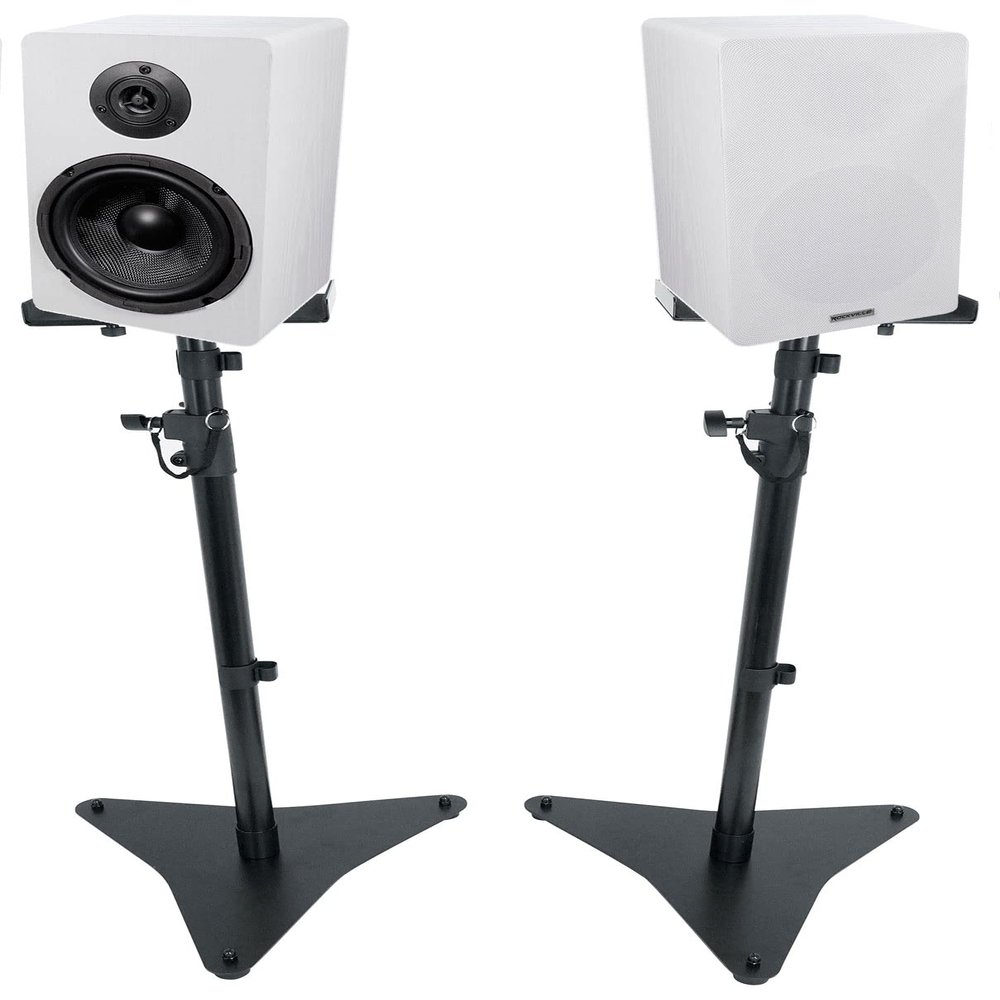 Rockville Pair RockShelf 64W 6.5" Home Bookshelf Speakers+Adjustable Stands