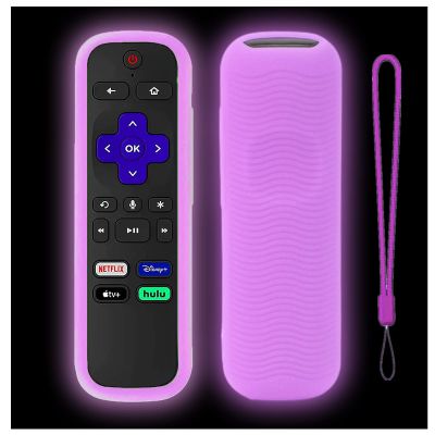 Silicone Protective Controller Sleeve for Roku | TCL Hisense Roku Remote Case Universal for Roku Express 4K+ 2021 Remote Cover with Tracker Glow in The Dark