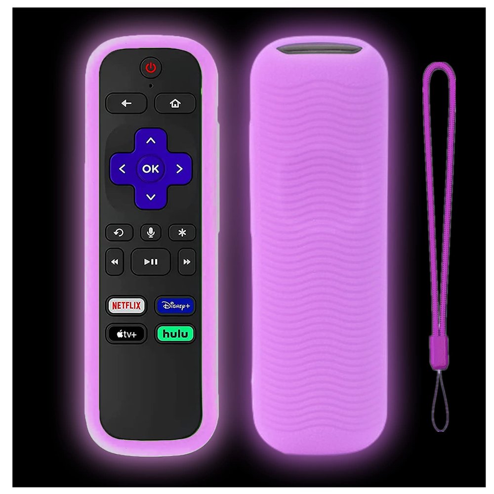 Silicone Protective Controller Sleeve for Roku | TCL Hisense Roku Remote Case Universal for Roku Express 4K+ 2021 Remote Cover with Tracker Glow in The Dark