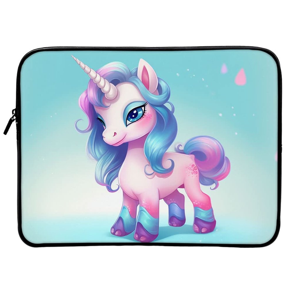 Baby Unicorn 2-Sided Print Mac Book Pro 16" Sleeve - Cartoon Unicorn Laptop Sleeve - 3D Print Mac Book Sleeve