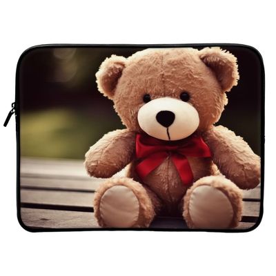 Brown Teddy Bear Mac Book Air 14" Sleeve - Cute Bear Laptop Sleeve - Plush Toy Mac Book Sleeve