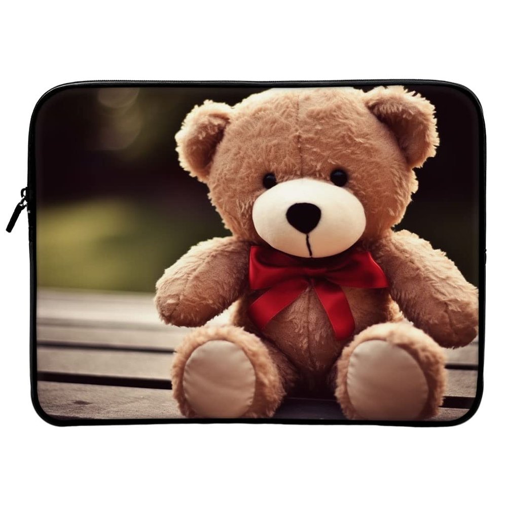 Brown Teddy Bear Mac Book Air 14" Sleeve - Cute Bear Laptop Sleeve - Plush Toy Mac Book Sleeve