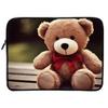 Brown Teddy Bear Mac Book Air 14" Sleeve - Cute Bear Laptop Sleeve - Plush Toy Mac Book Sleeve view 1