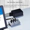 RMENST USB 3.0 Hub, Aluminum USB Splitter with 4 USB 3.0 Data Ports, Individual On/Off Power Switches and 5V/2A Power Adapter view 2