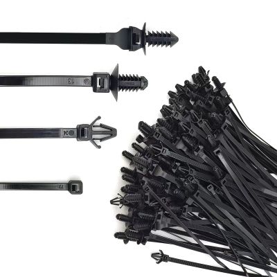 120Pcs Universal Push Mount Cable Zip Tie 4 Most Sizes, Nylon Self Locking Cable Strap for Engine Bay Wire Harness Restraint Ties, Compatible with Cars Boat Polaris UTV Side By Side Jeep Wrangler